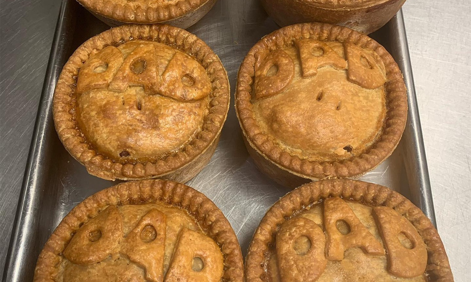 Personalised pork pies from Wilson's of York Butchers