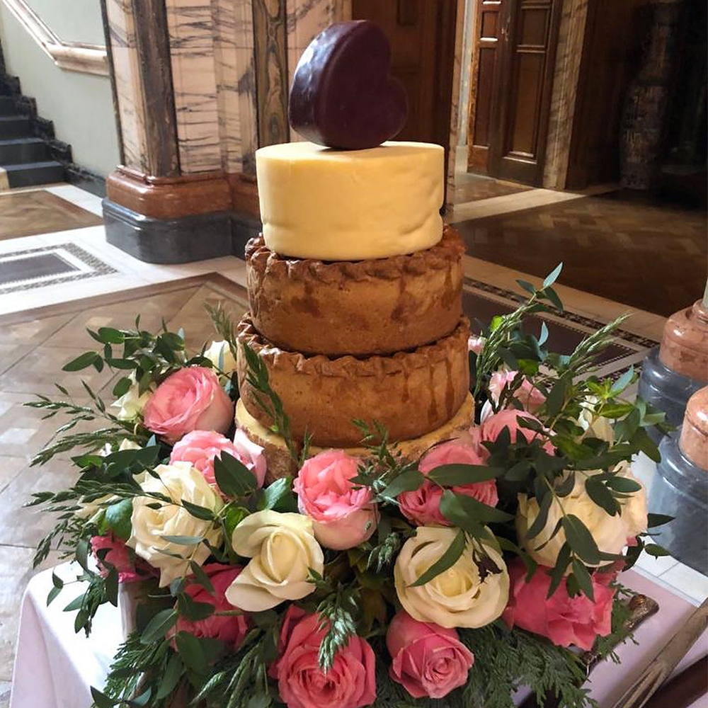 wilsons-of-york-wedding-cake-pies Pork pie wedding cake from Wilson's of York Butchers
